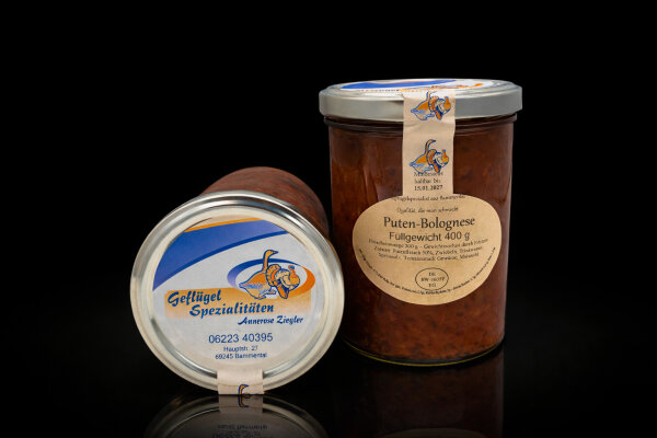 Puten-Bolognese – 400 g Glas