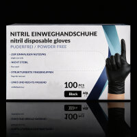 Nitril Einweghandschuhe – puderfrei Schwarz