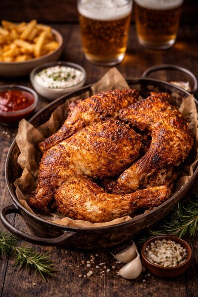 Küchenfertig gegrillte Hähnchenkeulen: Saftige...